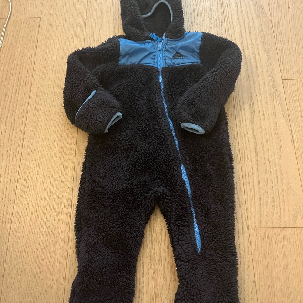 Cozy Navy and Blue Kids Fleece Bunting